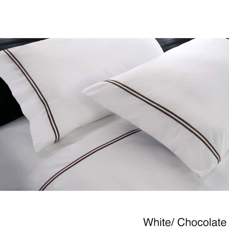 Hotel Suite 4-piece 1200 Thread Count Cotton-rich Embroidery Bed Sheet Set