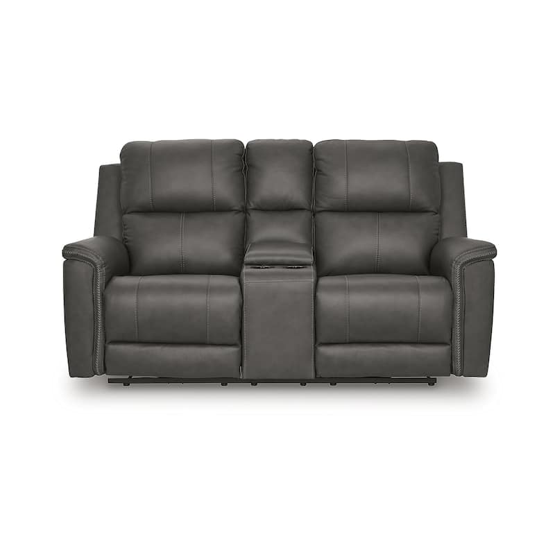 Signature Design by Ashley Burnley Power Reclining Loveseat with Console - 75" W x 41" D x 43" H