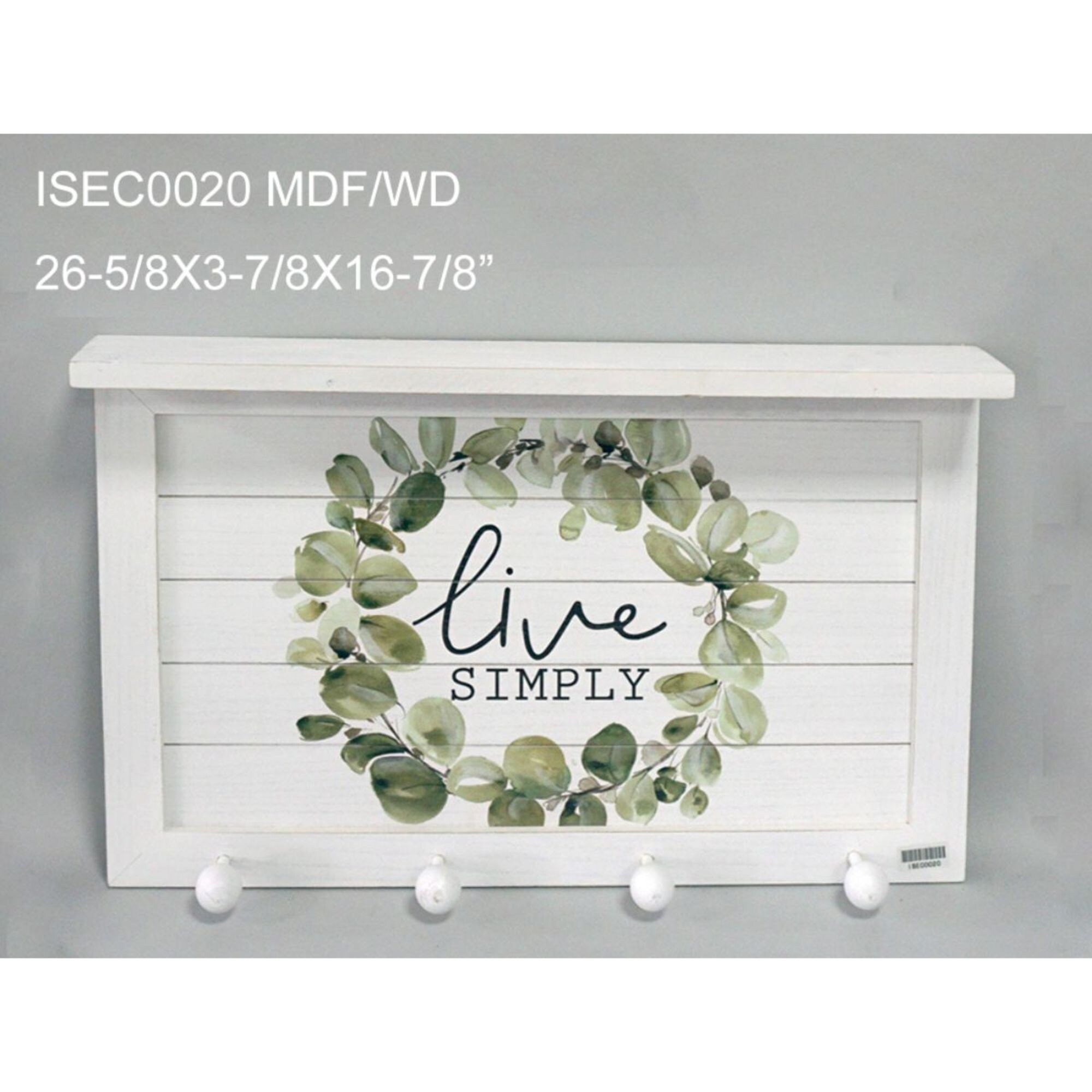 Shop 26 5 White And Green Live Simply Rectangular Wall Shelves Overstock 31848456