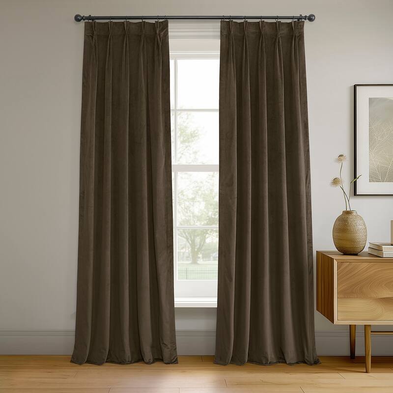 Exclusive Fabrics Signature Pleated Blackout Velvet Curtain (1 Panel)