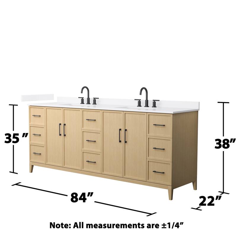 Wyndham Collection WCH717184D-QTZ-US3MXX Elan 84" Free Standing Double