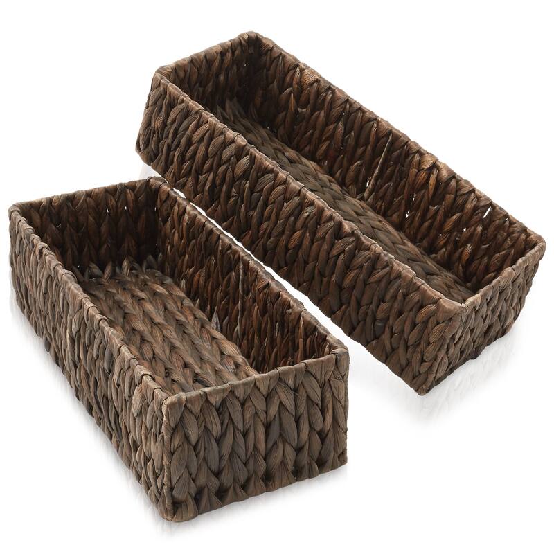 2 Bathroom Storage Baskets SeagrassHyacinth Toilet Paper Bin