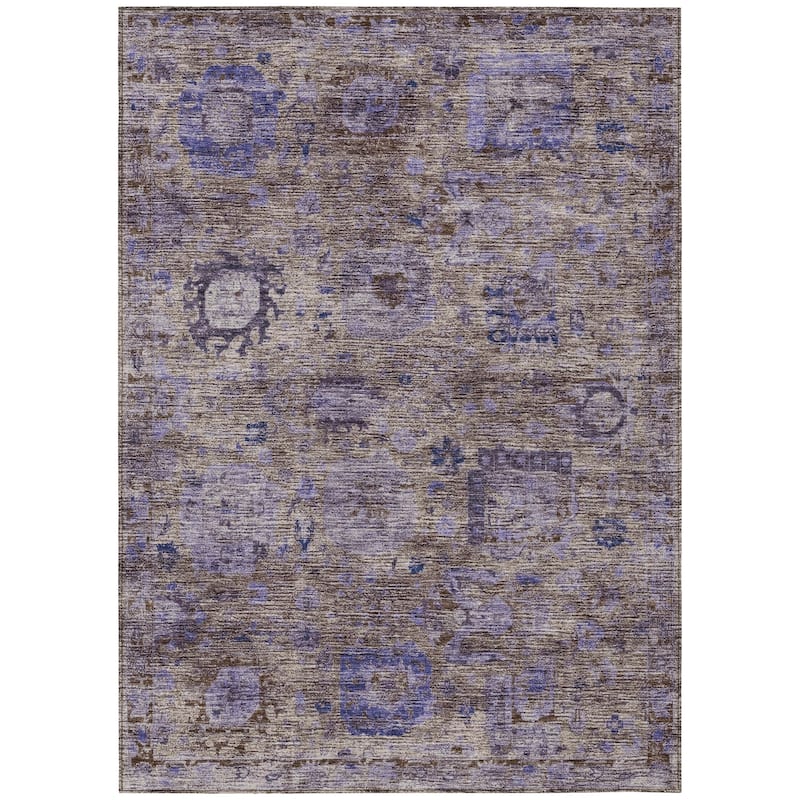 Machine Washable Indoor/ Outdoor Vintage Traditional Chantille Rug