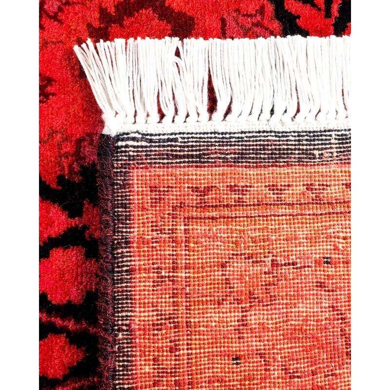 Overton Hand Knotted Wool Vintage Inspired Modern Contemporary Overdyed Red Runner Rug - 2' 8" x 14' 1"