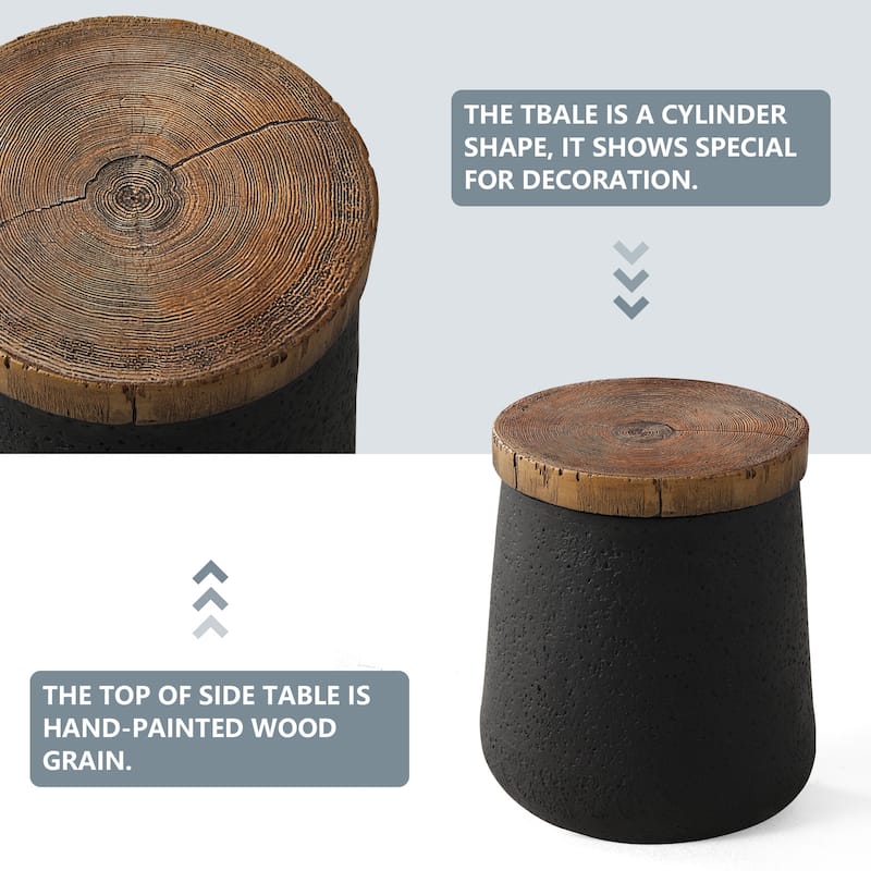 COSIEST Faux-Wood Top Side Table