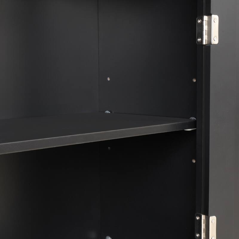 GDFStudio - Emery Tall Freestanding Bathroom Storage Cabinet with Drawer and Adjustable Shelves