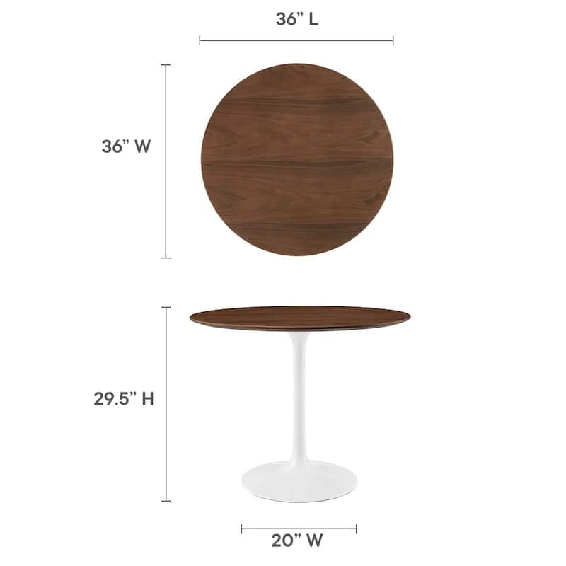Round Walnut Dining Table