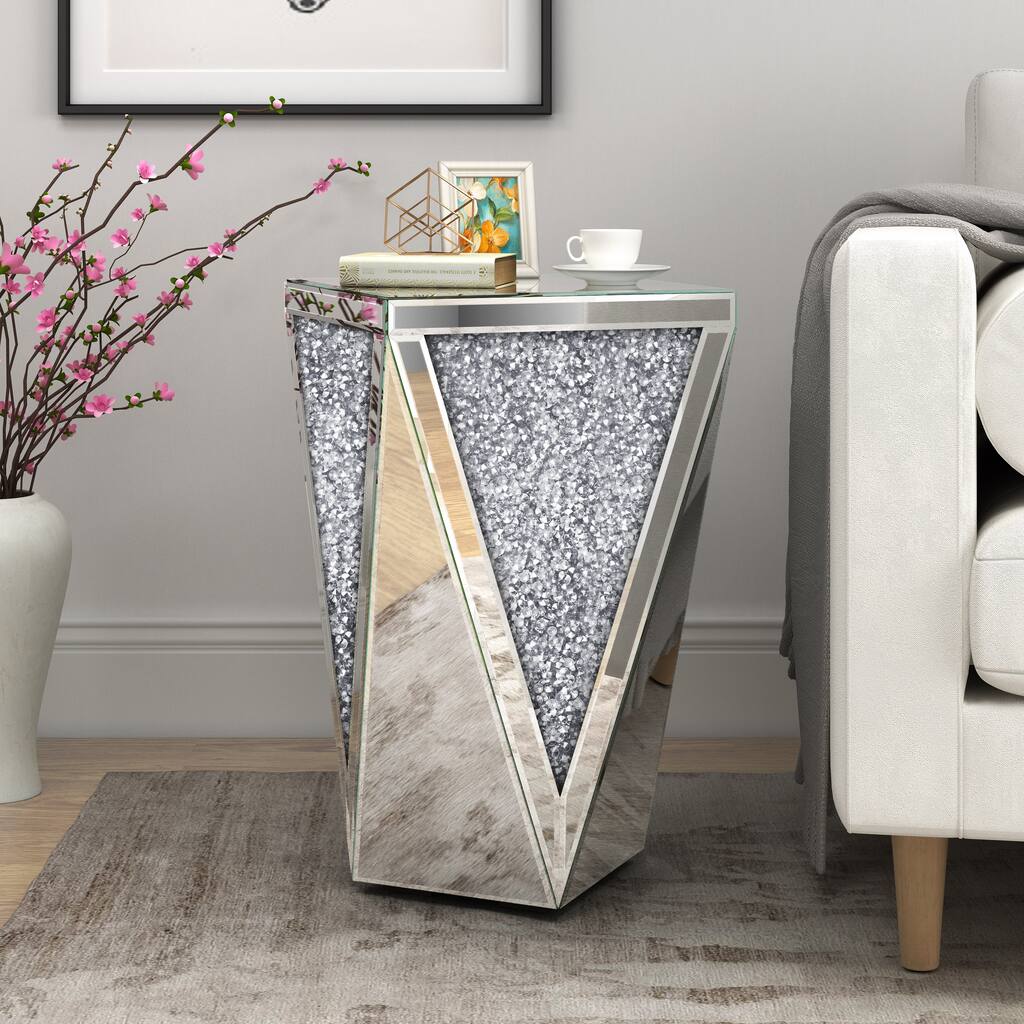 KOHROS Diamond Mirrored Console Table