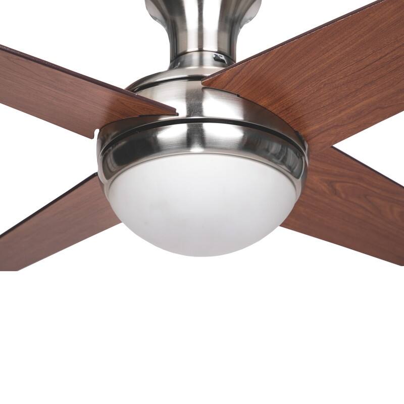 Taysom 52-Inch wide 4-Blade Indoor Ceiling Fan in Semi-Polished Nickel Finish with 2-Light Lighting Kit and Remote Control