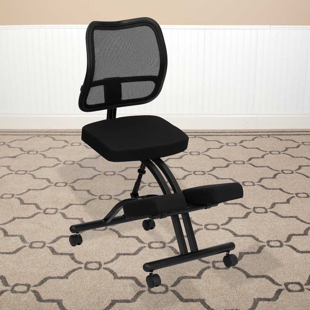 Mobile Ergonomic Kneeling Office Chair with Mesh Back