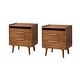 preview thumbnail 4 of 27, Lisa Mid-Century Modern 24"W 3-Drawer End Table with Charging Station by HULALA HOME
