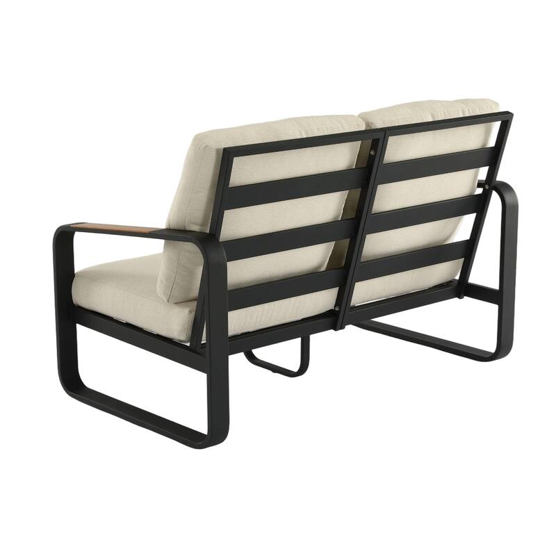 Outdoor Patio Sofa with Removable Cushions, Weather-Resistant