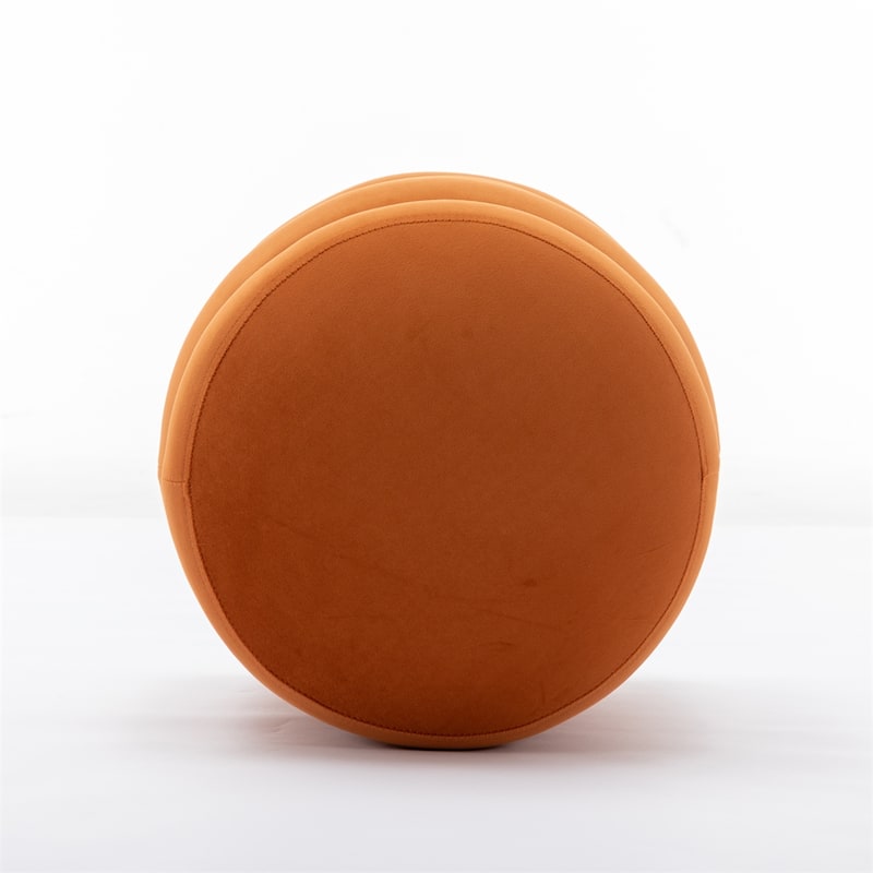 Soft Velvet Round Ottoman Footrest Stool