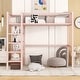 preview thumbnail 4 of 37, Artsy Twin Size Metal Loft Bed with 4-Tier Shelves and Storage, Pink