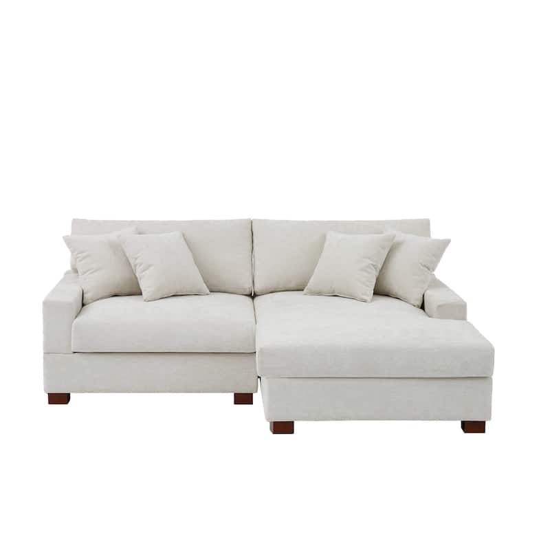 Modern Oversized Chenille Modular Sectional Sofa With Chaise