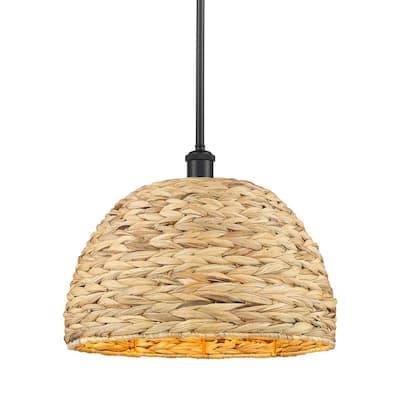 Innovations Lighting 516-1S-13-16 Woven Rattan Pendant Woven Rattan