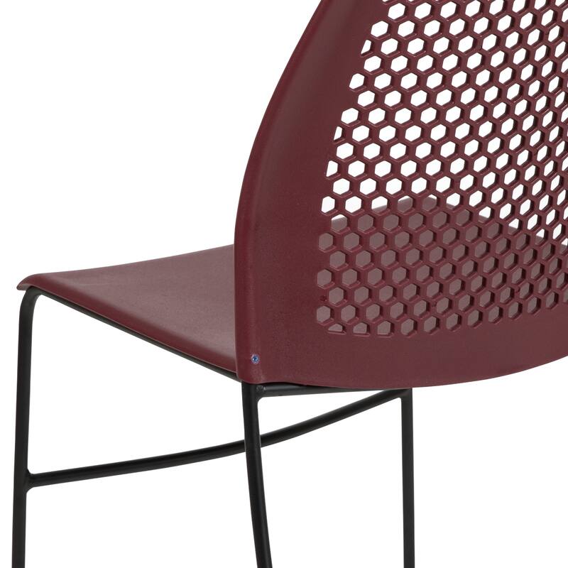 661 lb. Capacity Stack Chair with Air-Vent Back and Powder Coated Sled Base