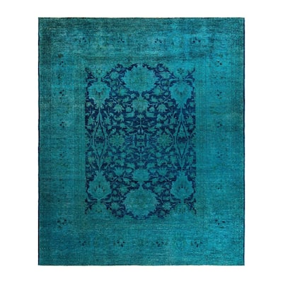 Contemporary Overdyed Wool Hand Knotted Area Rug - 8' 1" x 9' 10"