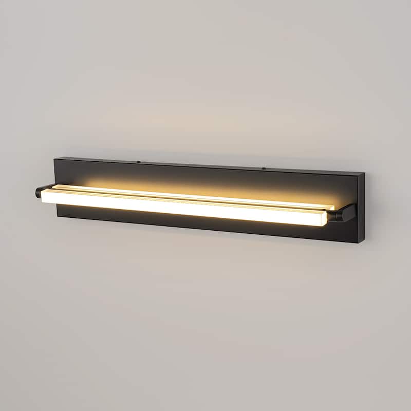 22" Modern Black Adjustable Rectangular LED Bathroom Vanity Light - 22.2 in. W x 4.7 in. H x 3.7 in. D