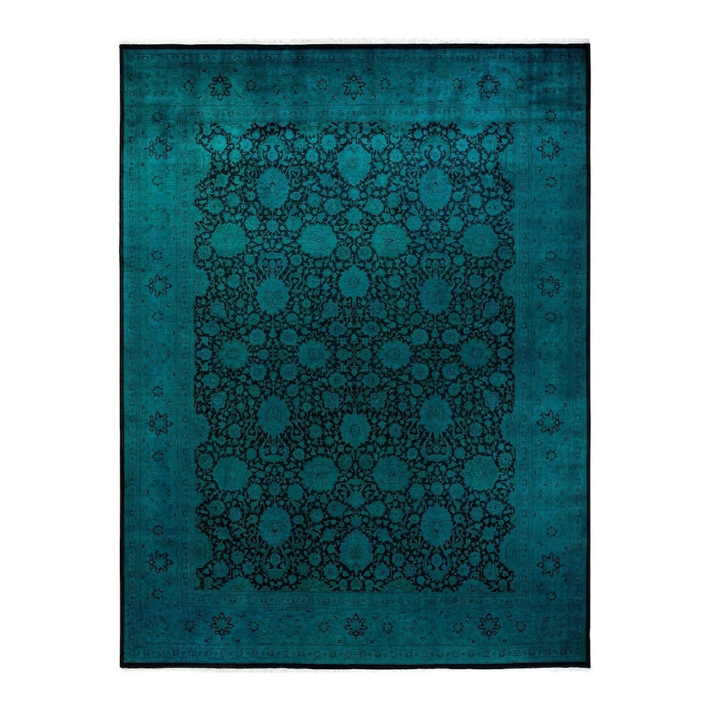 Fine Vibrance, One-of-a-Kind Hand-Knotted Area Rug - Blue, 9' 2" x 12' 1" - 9' 2" x 12' 1"