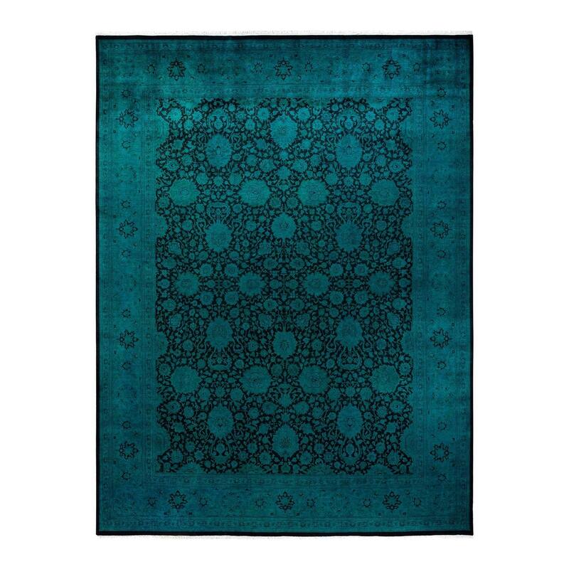 Fine Vibrance, One-of-a-Kind Hand-Knotted Area Rug - Blue, 9' 2" x 12' 1" - 9' 2" x 12' 1"