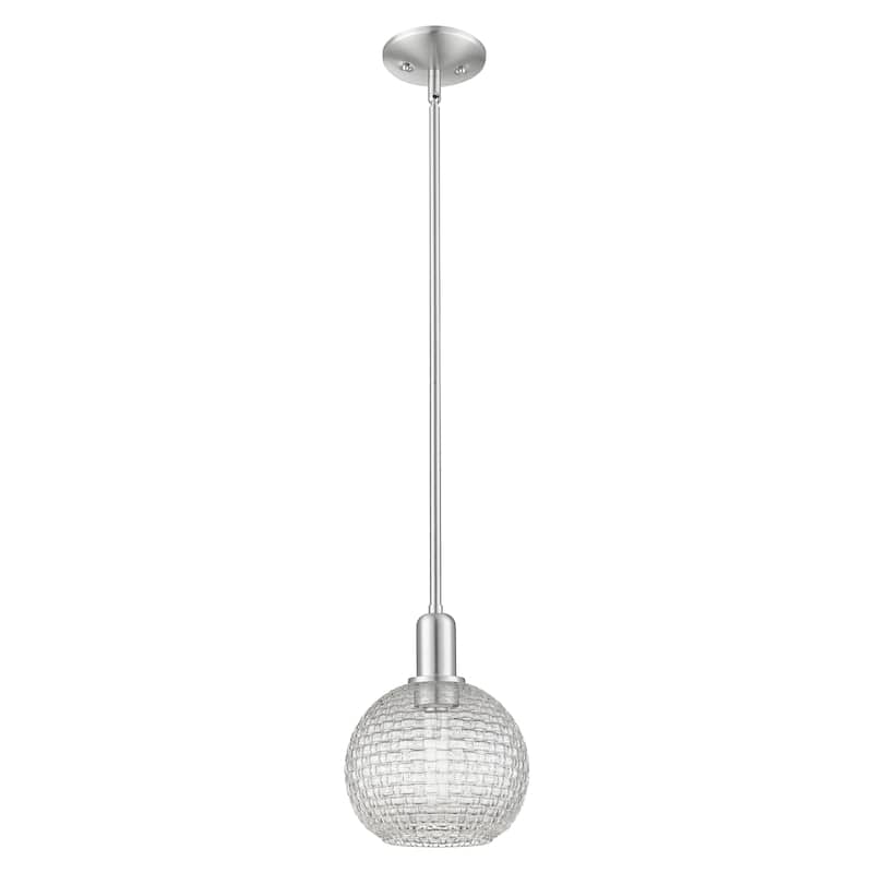 Innovations Lighting Endless Possibilities Arcadia - Athens - 1 Light 8" Basketweave Stem Hung Mini Pendant
