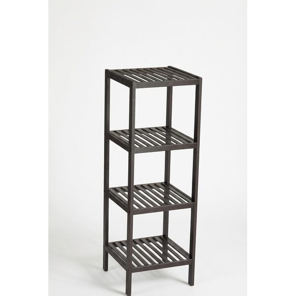4-Tier Bamboo Bathroom Shelf Narrow Freestanding Corner Storage
