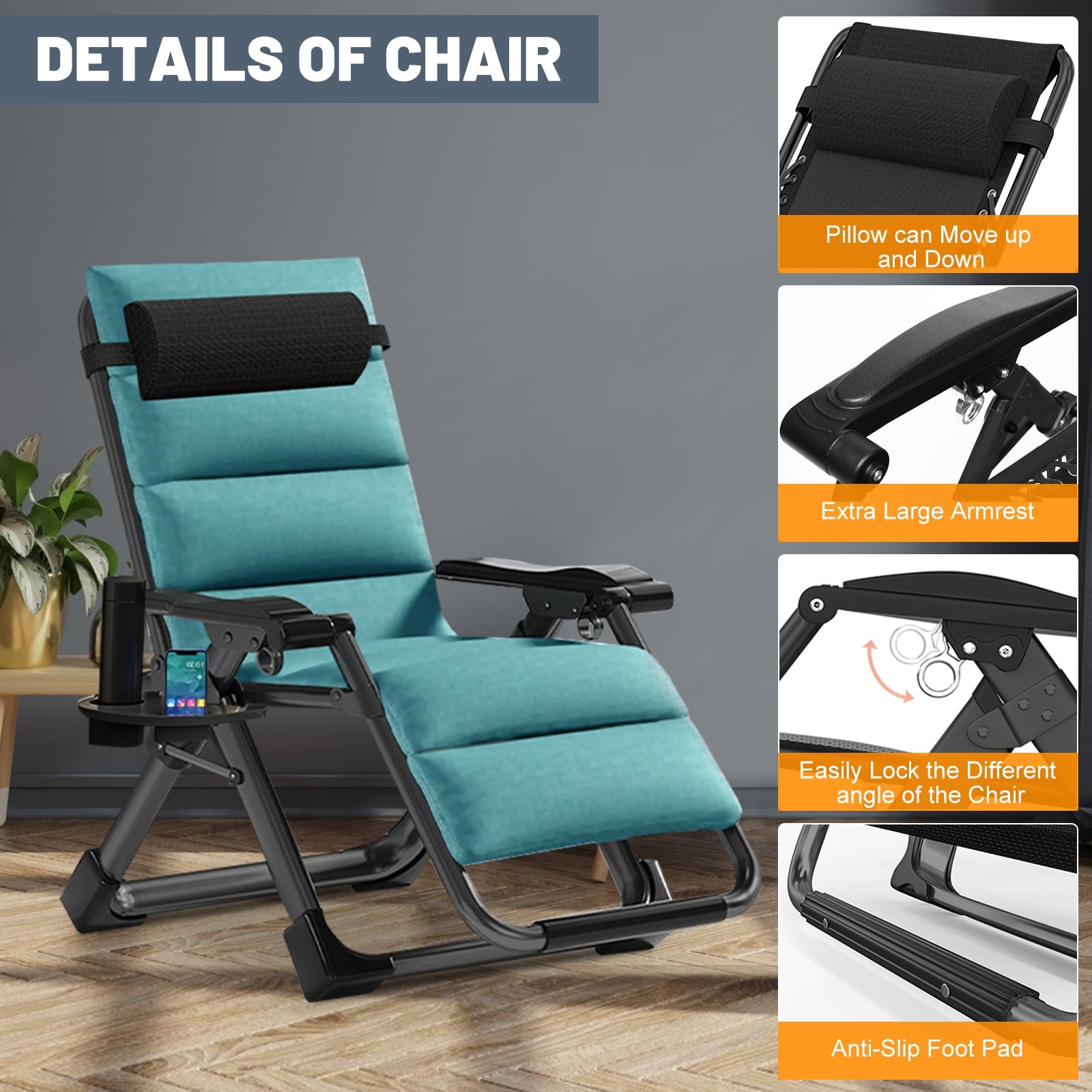 Extra large zero gravity recliner top