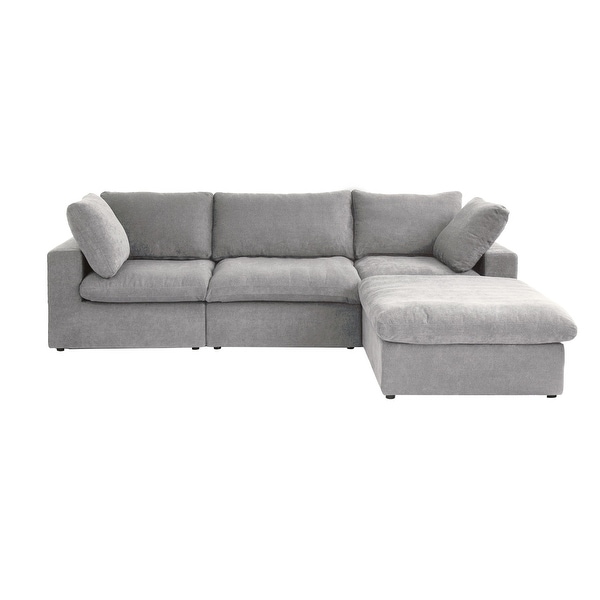 L shape Linen Upholstered Sofa Multiple Cushions Sectional Couch On Sale Bed Bath Beyond 38121388