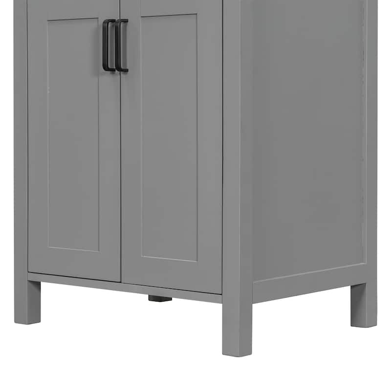 GDFStudio - Nova Wood & Ceramic Bathroom Vanity Cabinet with Single Sink