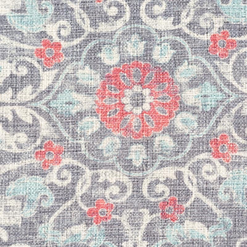 Millie Printed Floral Medallion Cotton Throw Pillow