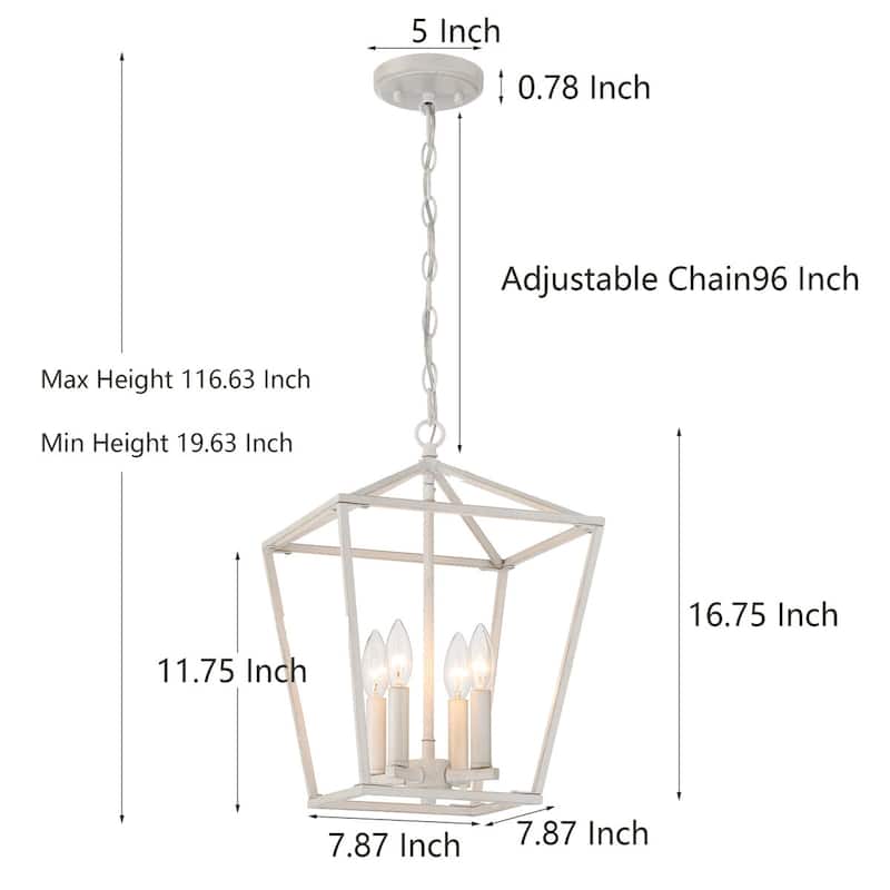 Acroma 4-light Modern Farmhouse Lantern Kitchen Island Pendant
