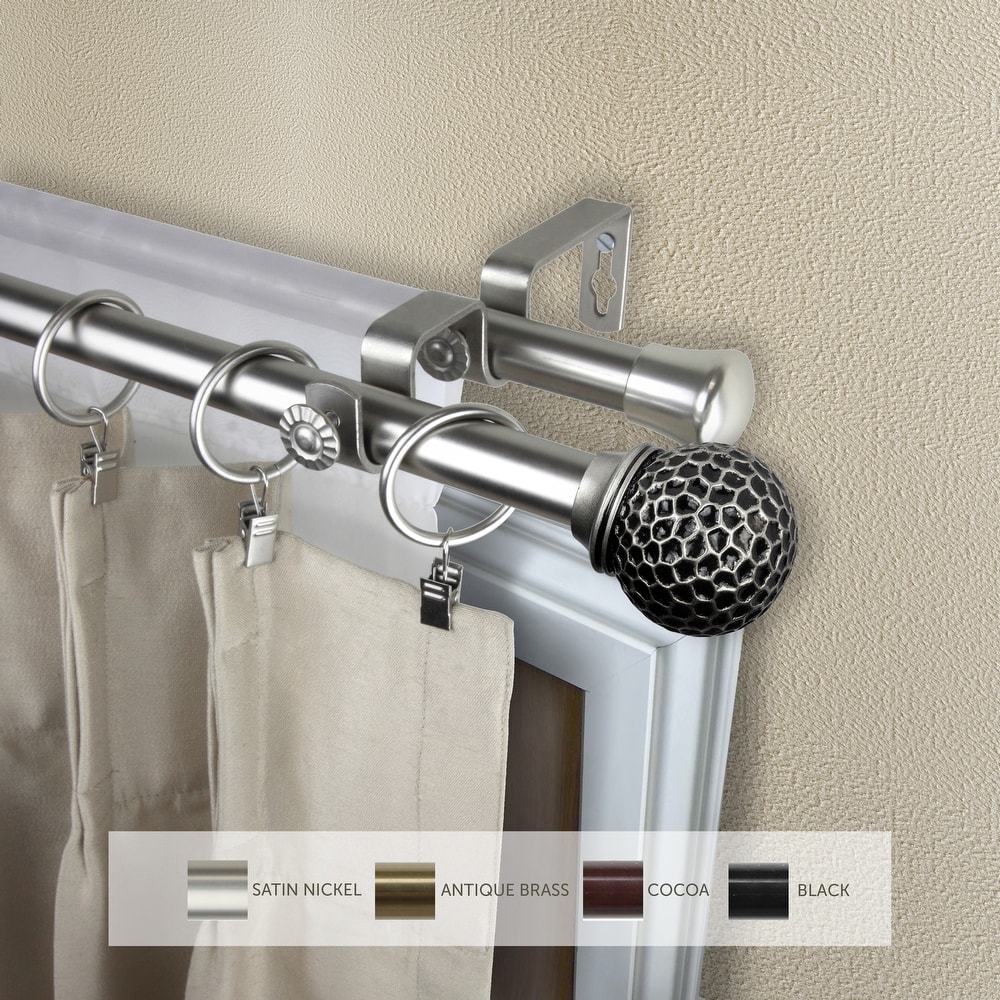 InStyleDesign Ewan Adjustable Double Curtain Rod 13/16 inch dia.