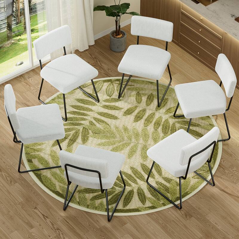 Modern Set of 2/4/6/8 Dining Chairs Upholstered Chairs with Open Back for Dining Room and Kitchen