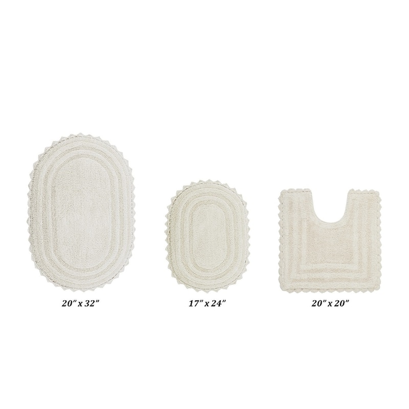 Better Trends Bath Rugs Set 100% Cotton Soft & Water Absorbent Tufted Bathroom Rug for Shower, Sink Bath Mats Lilly Crochet