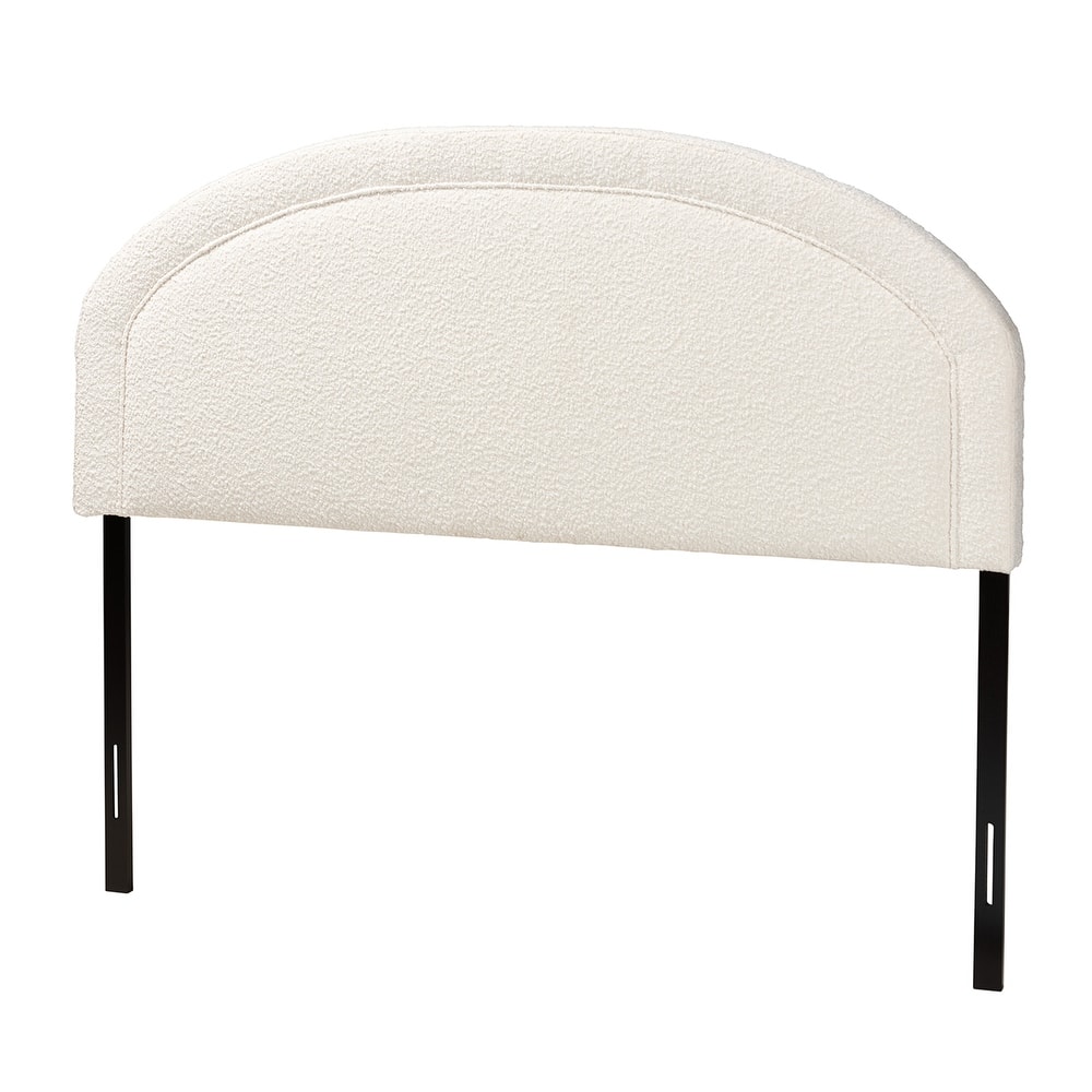 Fiana Modern Cream Boucle Fabric Queen Size Headboard