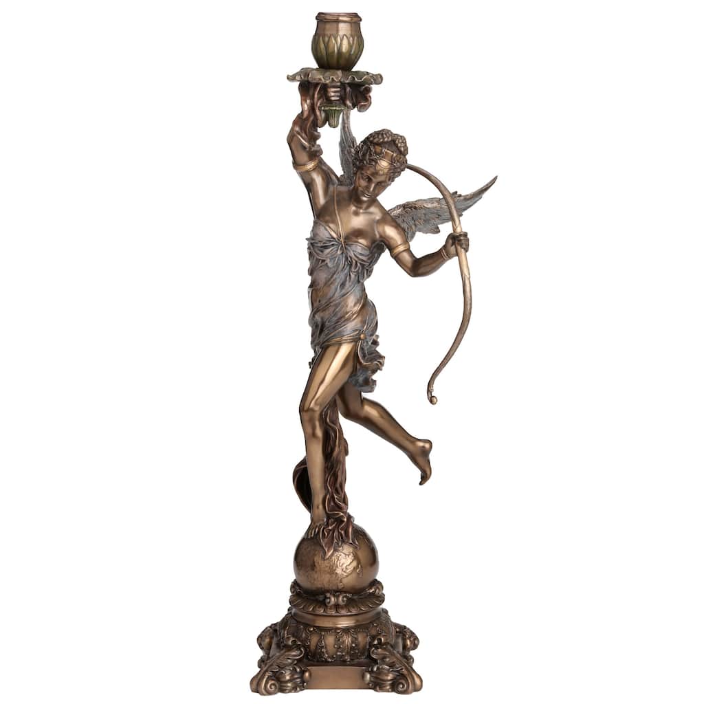 Veronese Design 18.5" H DIANA CANDLE HOLDER Cold Cast Bronze