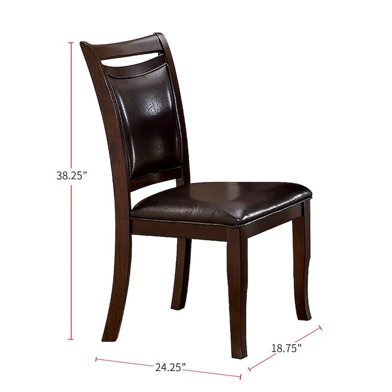 Set of 2 Padded Leatherette Dining Side Chairs