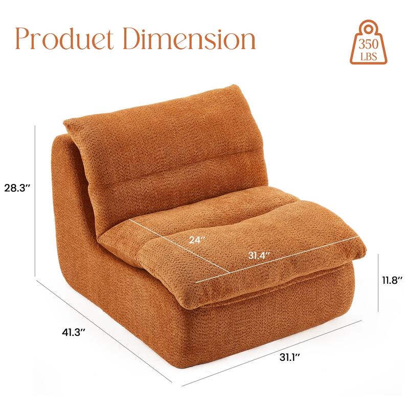 Upholstered Accent Sofa, Modern Armchair with Soft Cushioned Seat, Stylish Sofa for Living Room, Bedroom, or Office