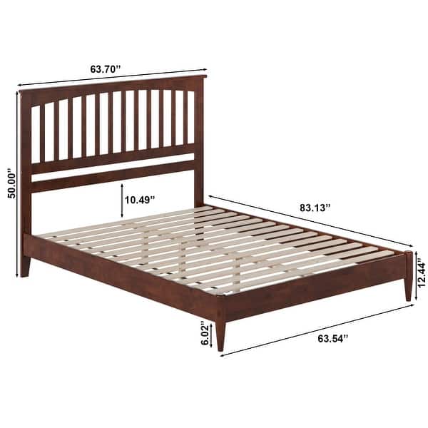 dimension image slide 3 of 19, Becket Solid Wood Low Profile Platform Bed