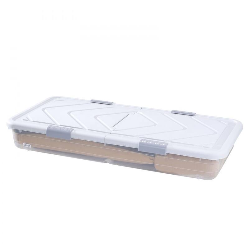 Set of 4 Under Bed Storage Organizer with Wheels 42L Large Capacity Container for Clothes and Shoes - 31.7 x 15.6 x 6.9 inch