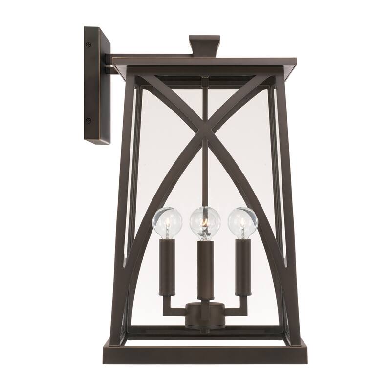 Marshall Outdoor 4-Light Large Wall Lantern w/ Clear Glass