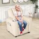 preview thumbnail 17 of 34, PU Leather Kids Recliner Chair with Cup Holder and Pocket - 23.5" x 23.5" x 28" Beige