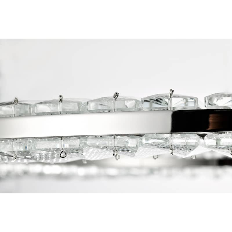 Nova LED 23 Inch Round Pendant Polished Nickel Finish K9 Crystal - Polished Nickel
