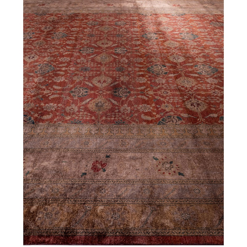 Overdyed One-of-a-Kind Hand-Knotted Area Rug - Red - 12' 3" x 15' 3"