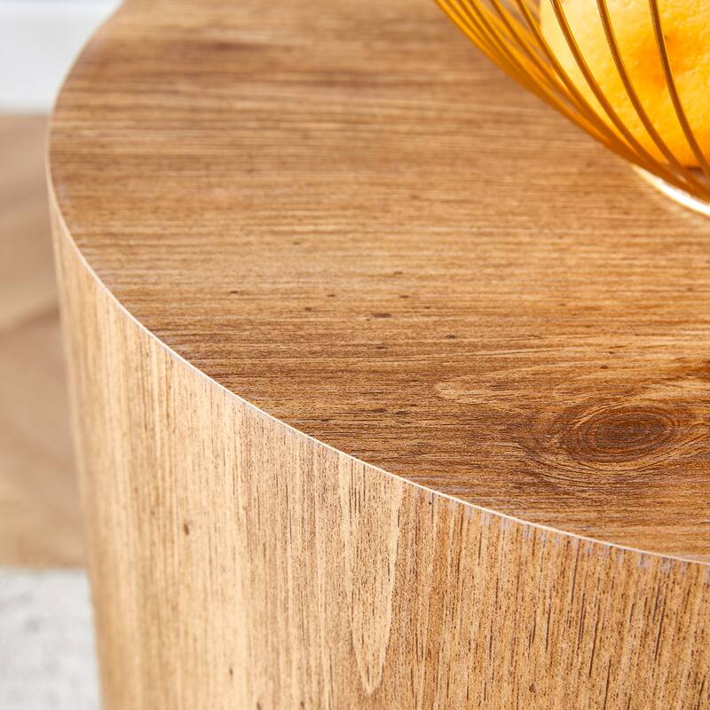 15.7" Modern Round Coffee Table with Fashionable Pattern and Stable Base for Living Room