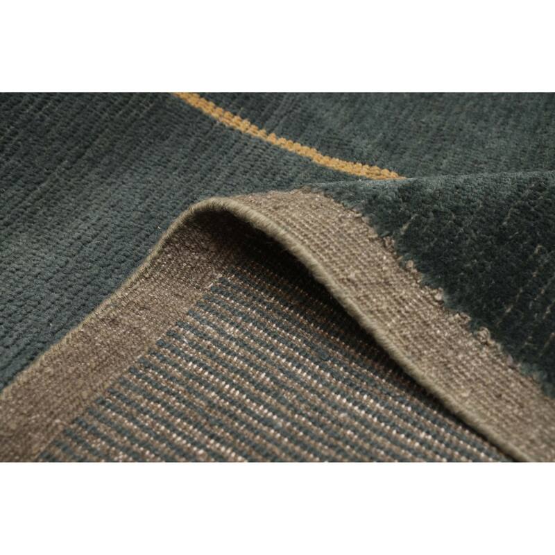 ECARPETGALLERY Hand-knotted Pak Finest Marrakesh Dark Green Wool Rug - 9'0 x 11'9