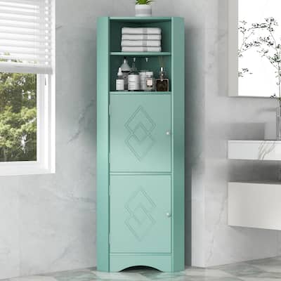 Freestanding Storage Cabinet Tall Bathroom Corner Cabinet