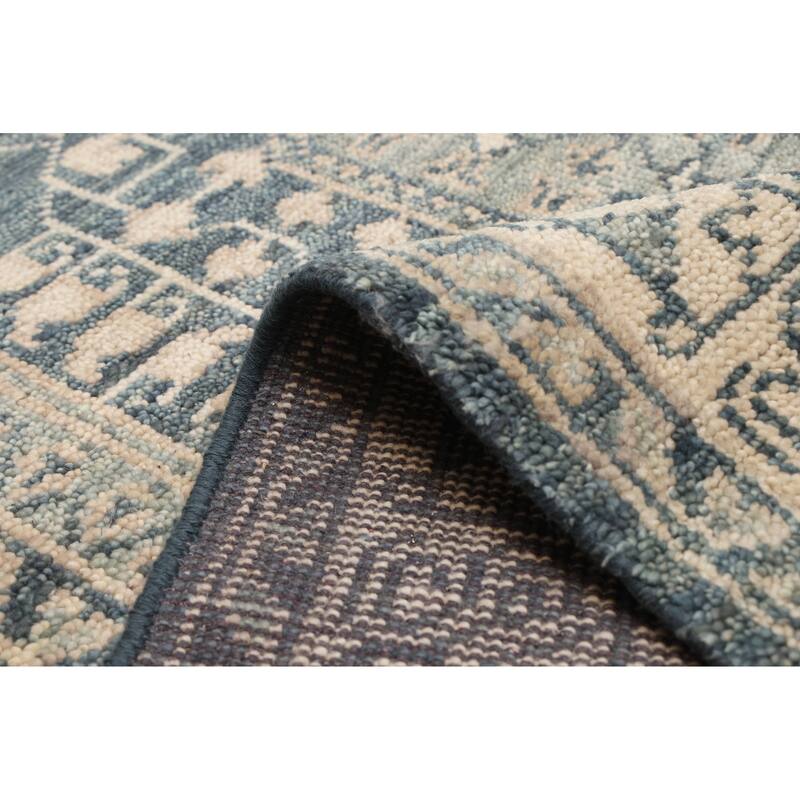 ECARPETGALLERY Hand-knotted Mamluk Light Teal Wool Rug - 7'9 x 9'10