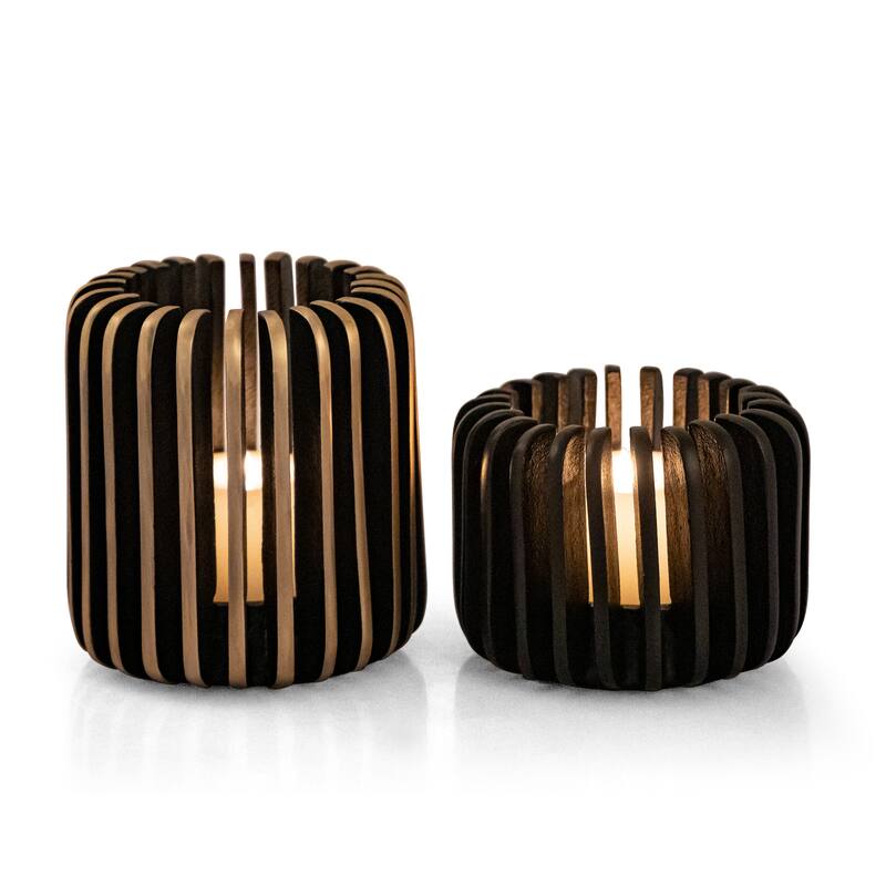 Elk Home Louver Antique Brass Metal 6.5 Inch Wide Hurrican Lamp